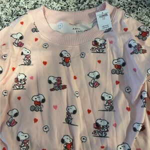 American Eagle Outfitters Pink Snoopy Pajama Set NWT